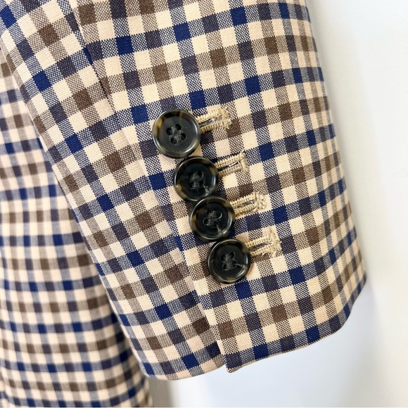 J. Crew Alfie Blazer Size 00P Honey Plaid Italian Stretch Wool by Tollegno 1900 - Picture 10 of 14